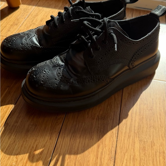 Alexander McQueen Black Leather Oxfords